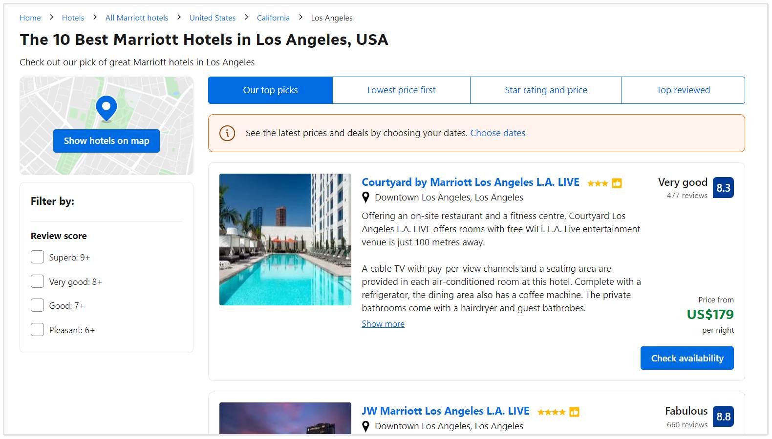 hotel marriott di booking.com